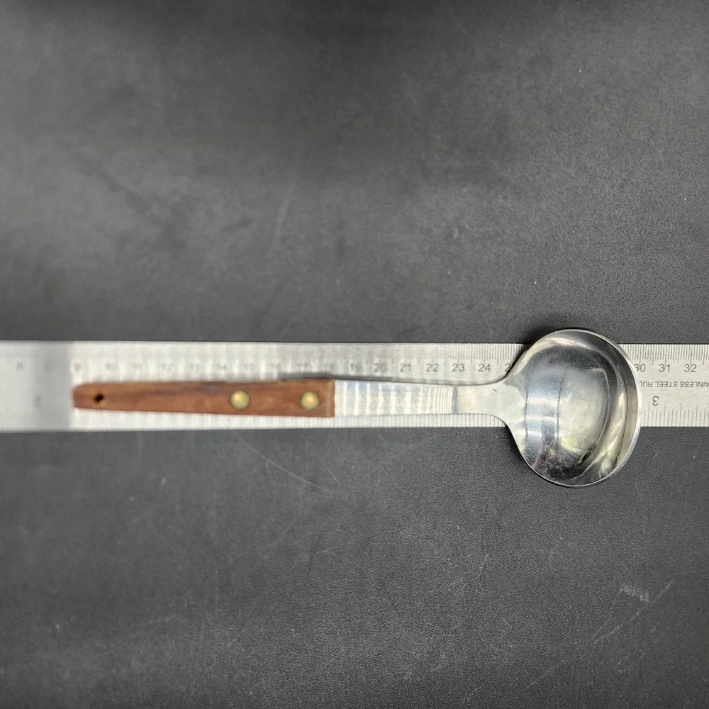 Vernco  Brown Wood Handle Stainless Steel Ladle Farmers Elevator Medford WI